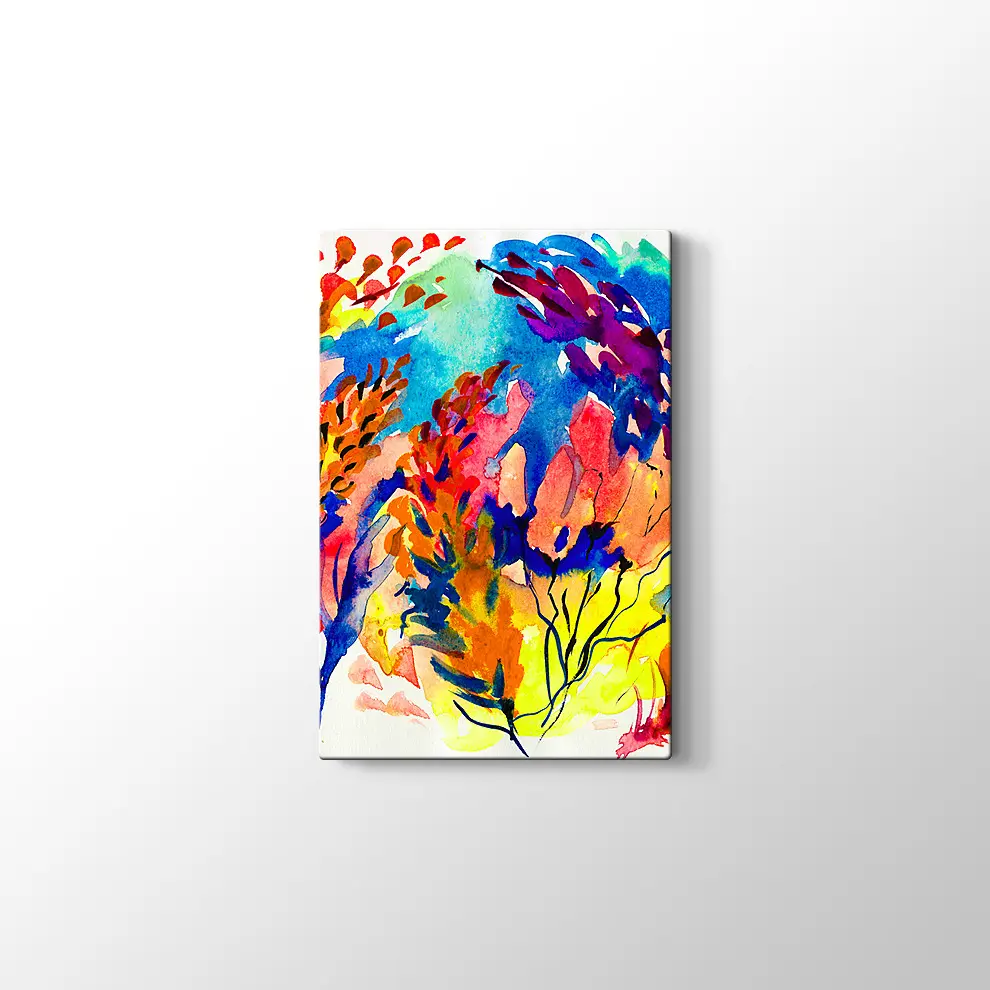 Rengarenk Sümbüller Kanvas Tablo