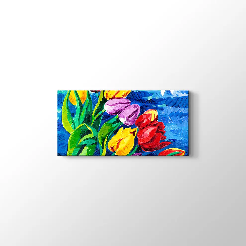 Renkli Laleler Kanvas Tablo