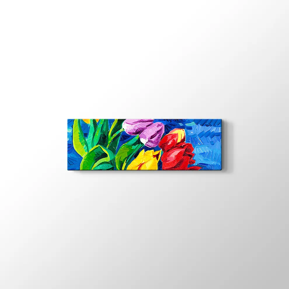 Renkli Laleler Kanvas Tablo