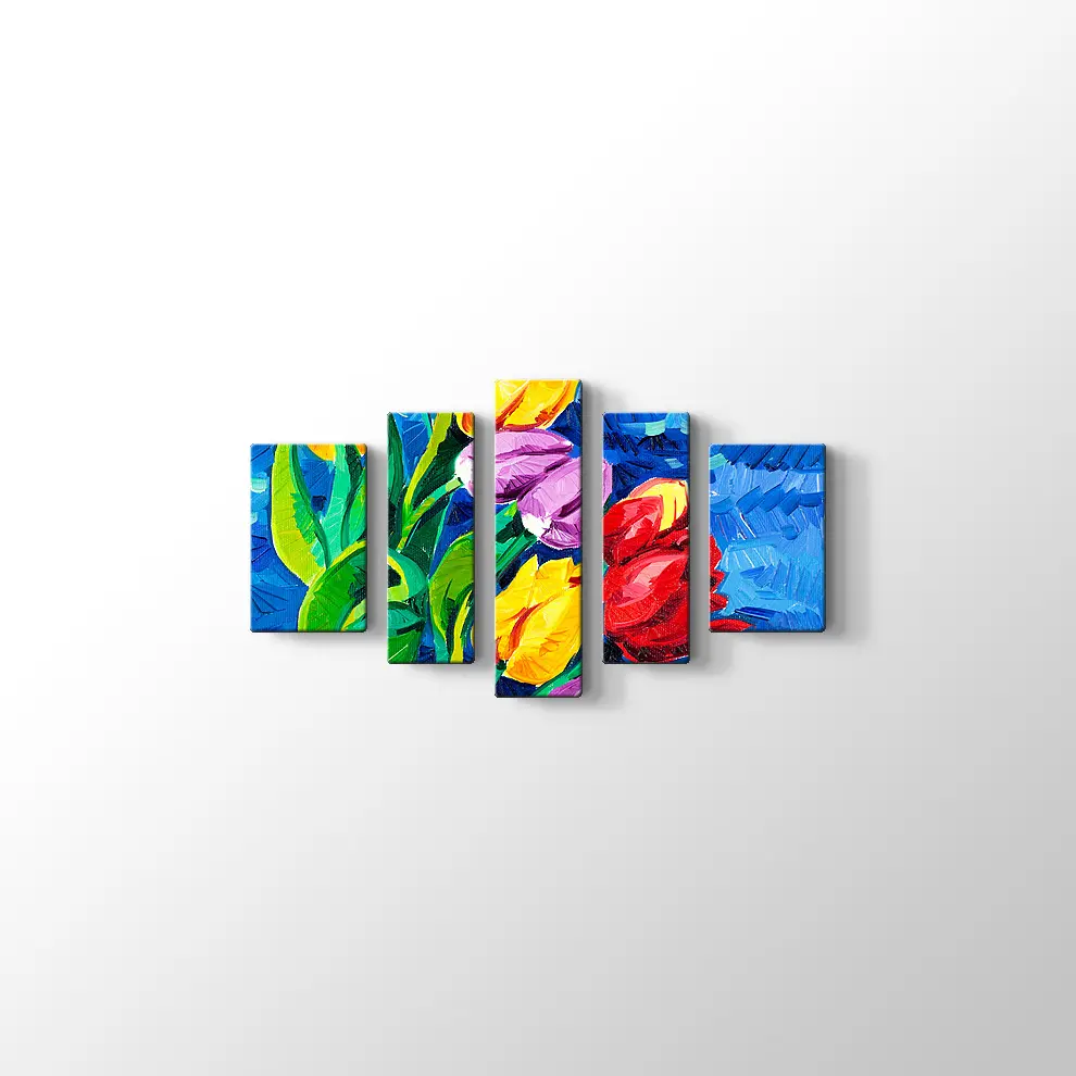 Renkli Laleler Kanvas Tablo