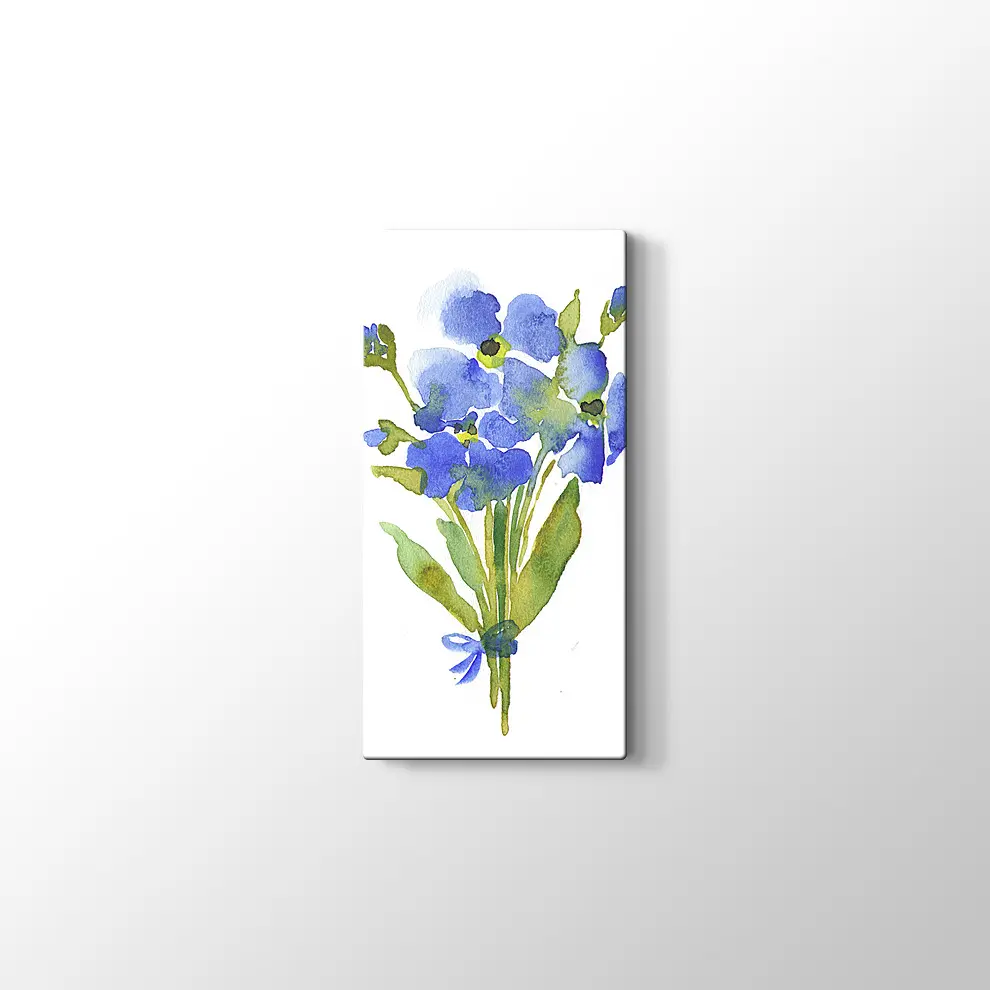 Mavi Menekşe Kanvas Tablo