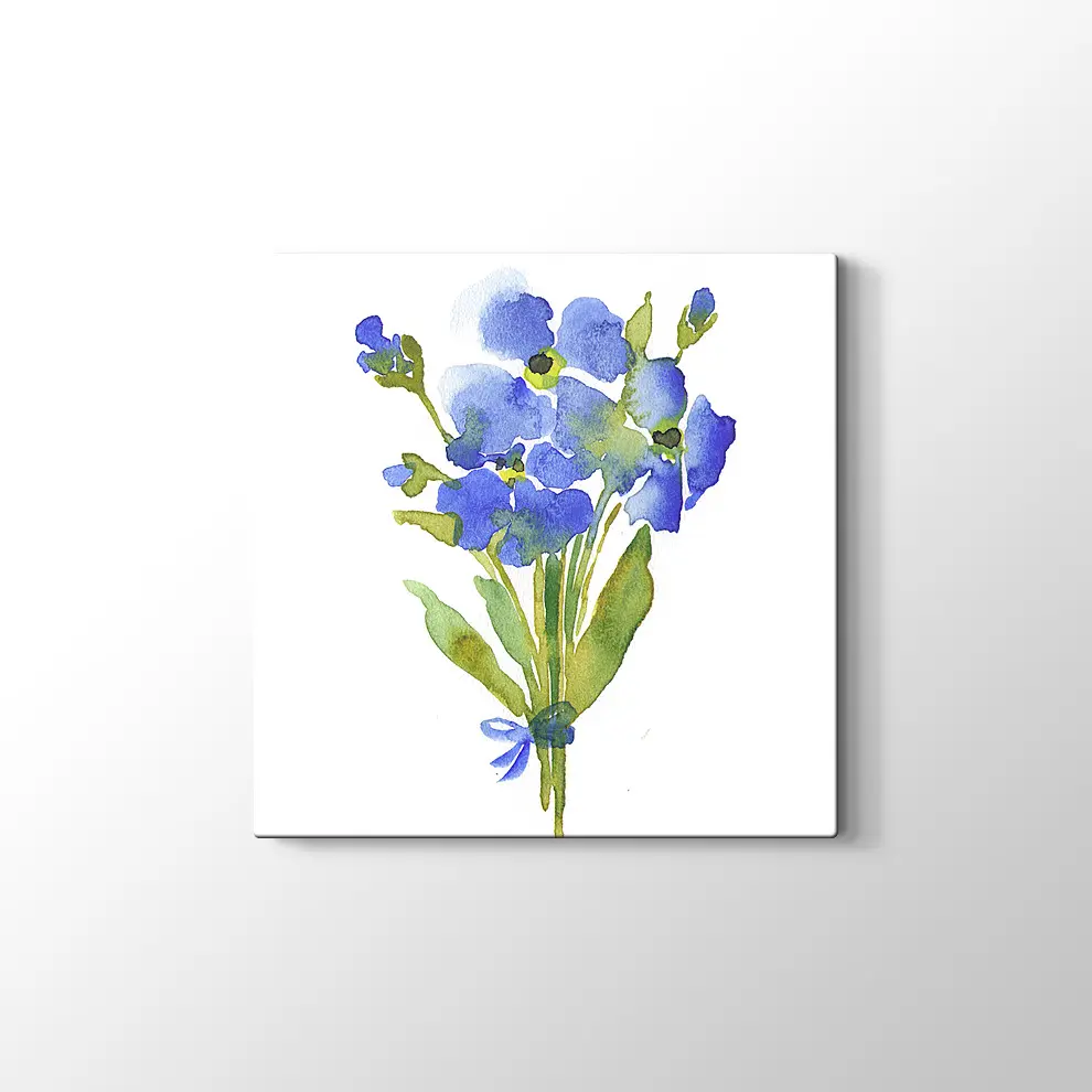Mavi Menekşe Kanvas Tablo