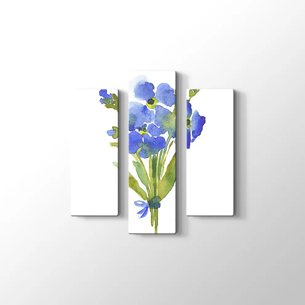 Mavi Menekşe Kanvas Tablo