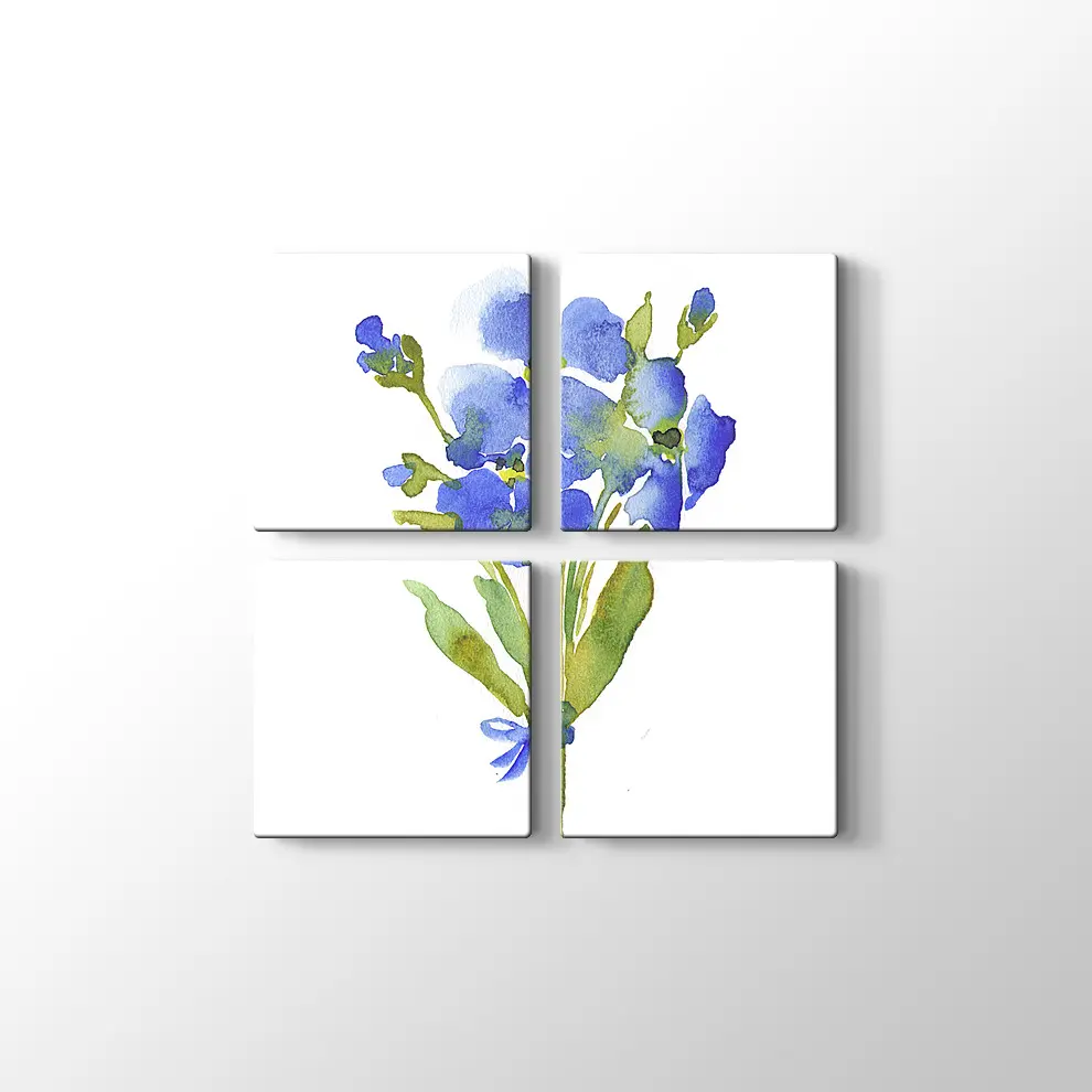 Mavi Menekşe Kanvas Tablo