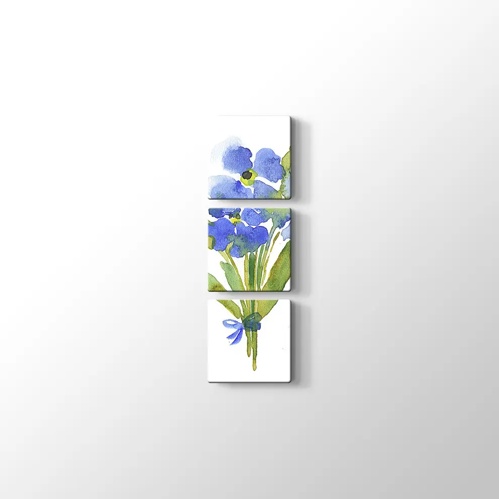 Mavi Menekşe Kanvas Tablo