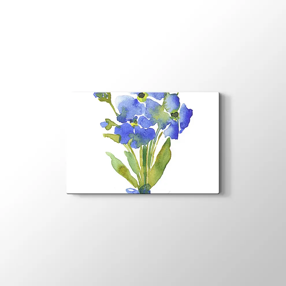 Mavi Menekşe Kanvas Tablo