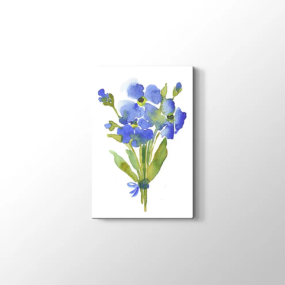 Mavi Menekşe Kanvas Tablo