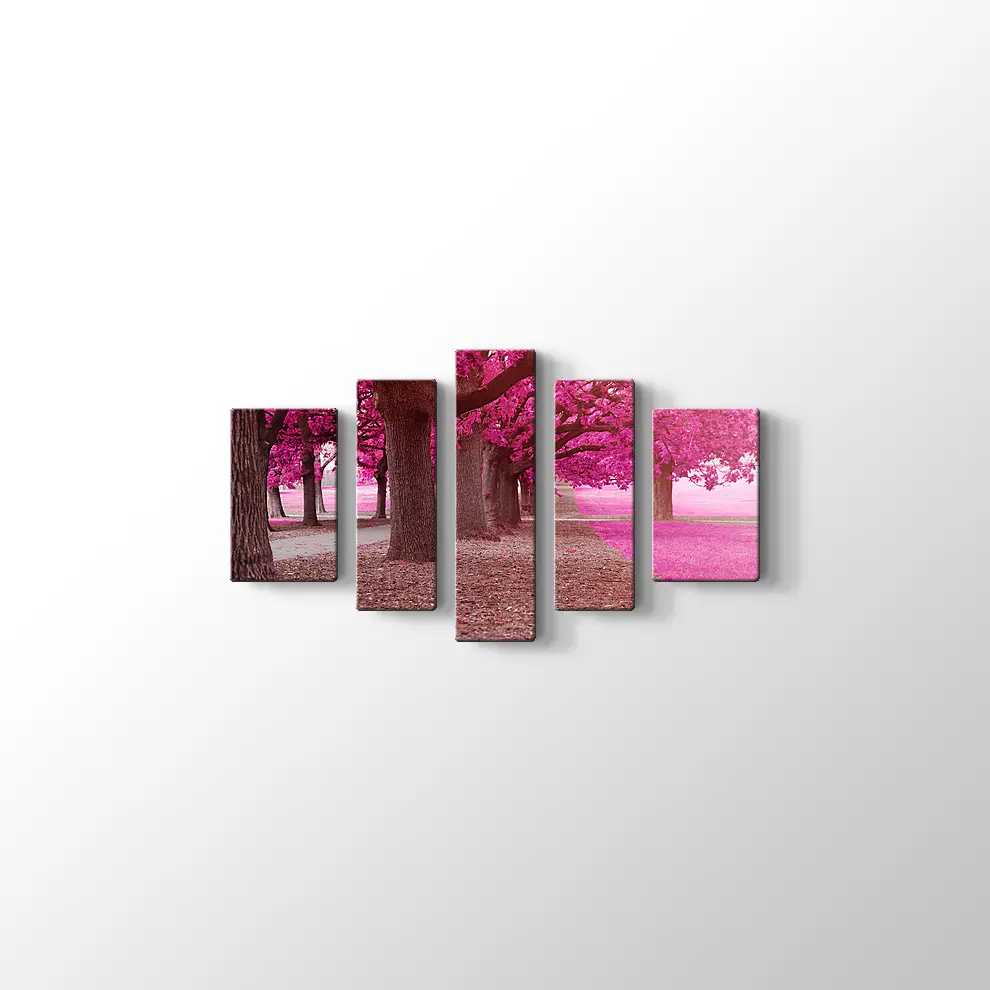 Pembe Park Kanvas Tablo