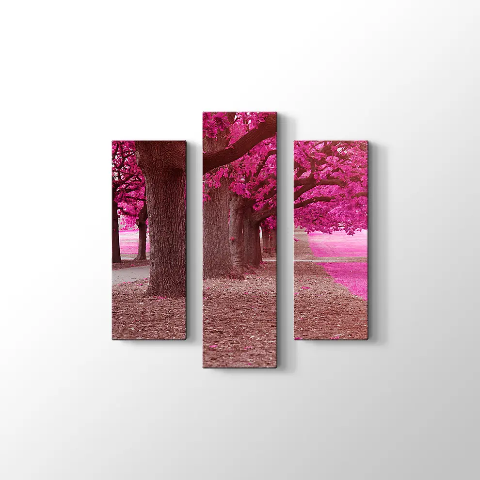 Pembe Park Kanvas Tablo