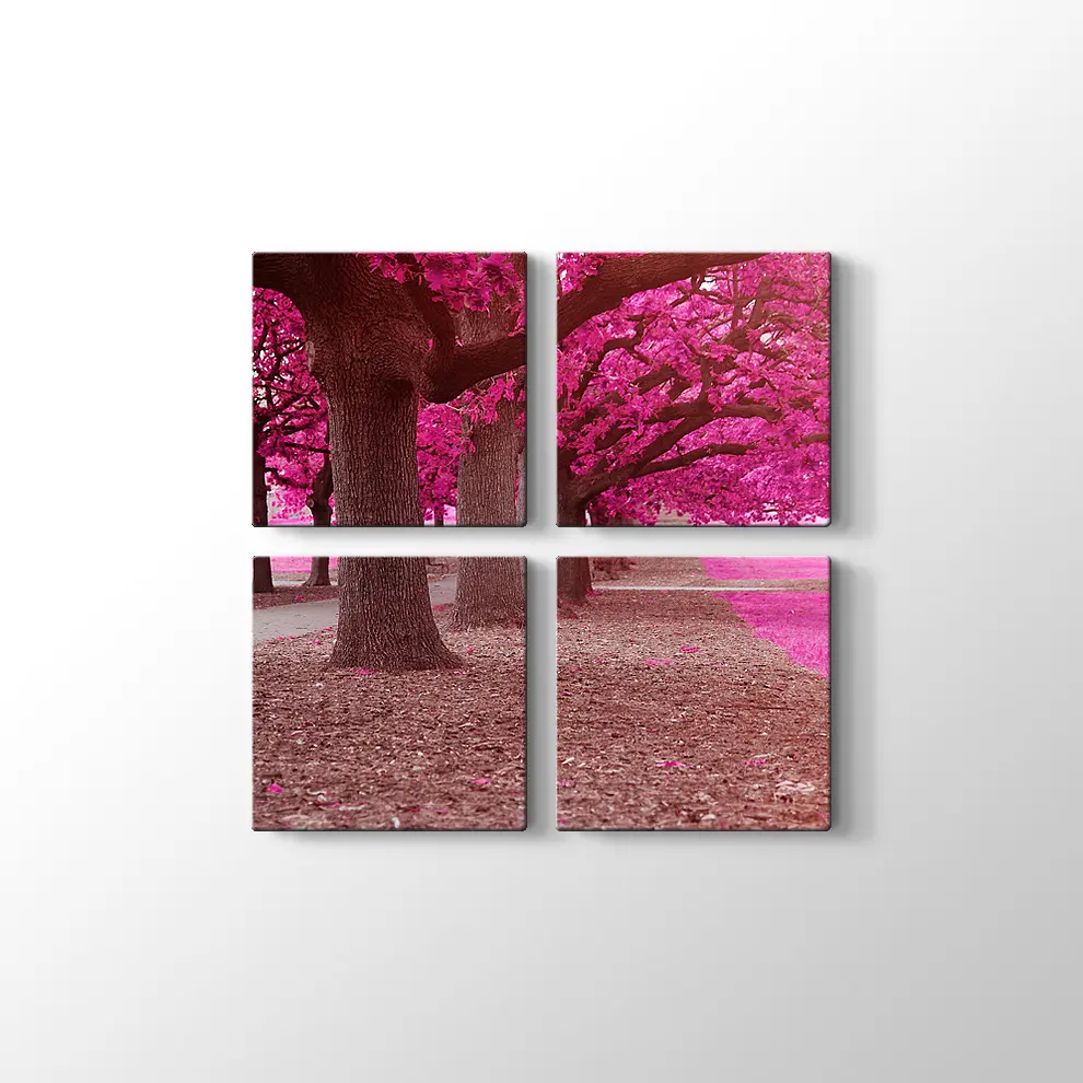 Pembe Park Kanvas Tablo