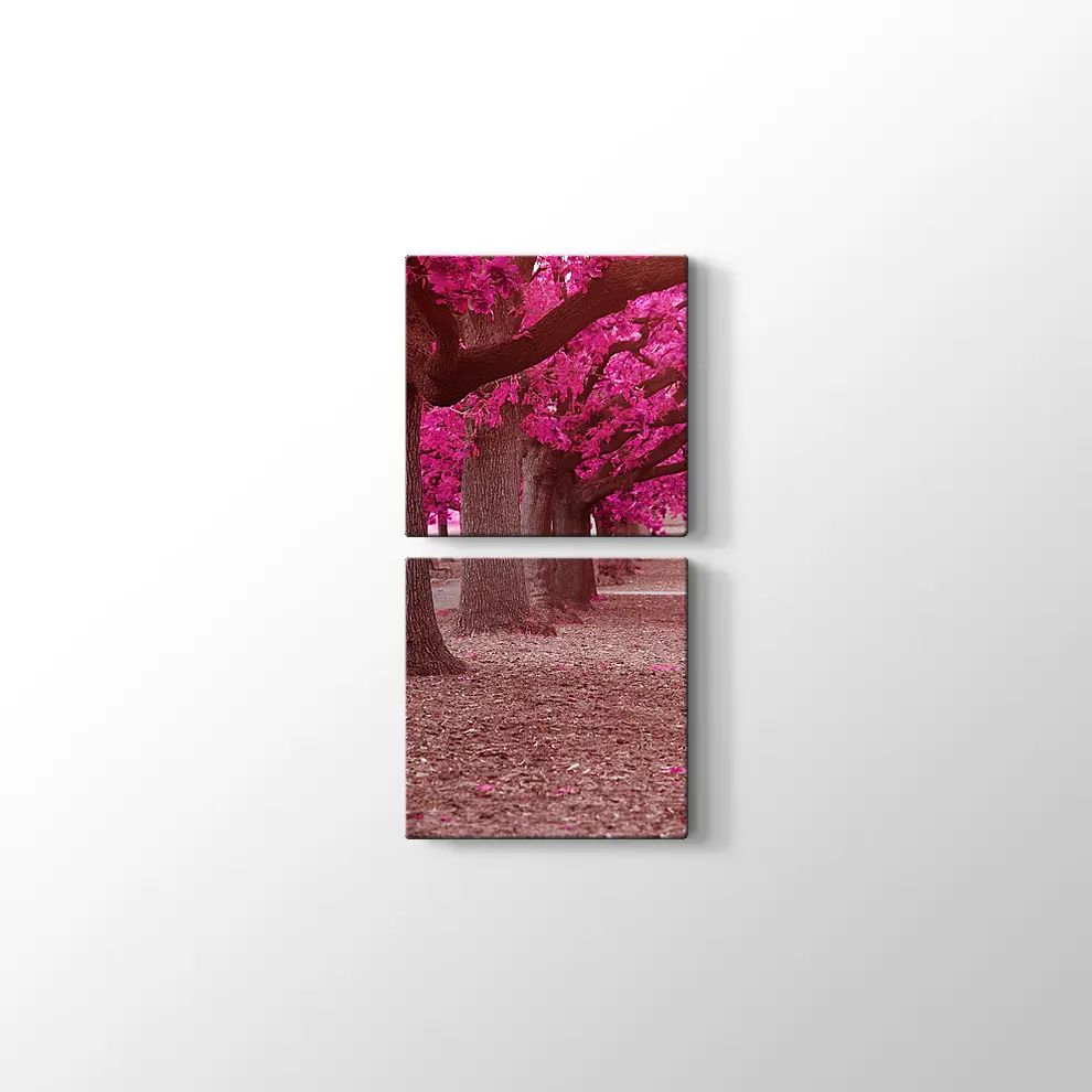 Pembe Park Kanvas Tablo
