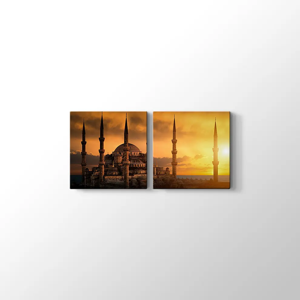 Gün Batımında Sultanahmet Camii Kanvas Tablo