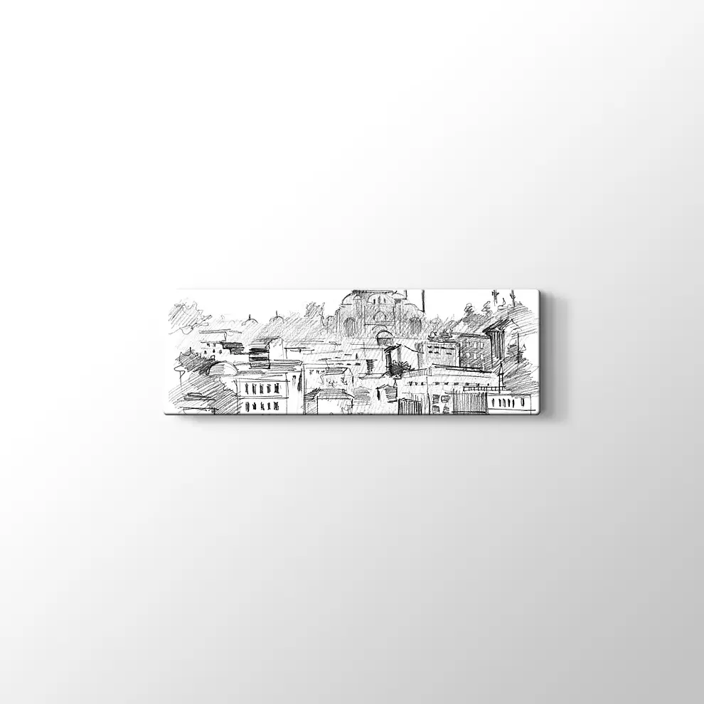 Karakalem İstanbul Kanvas Tablo