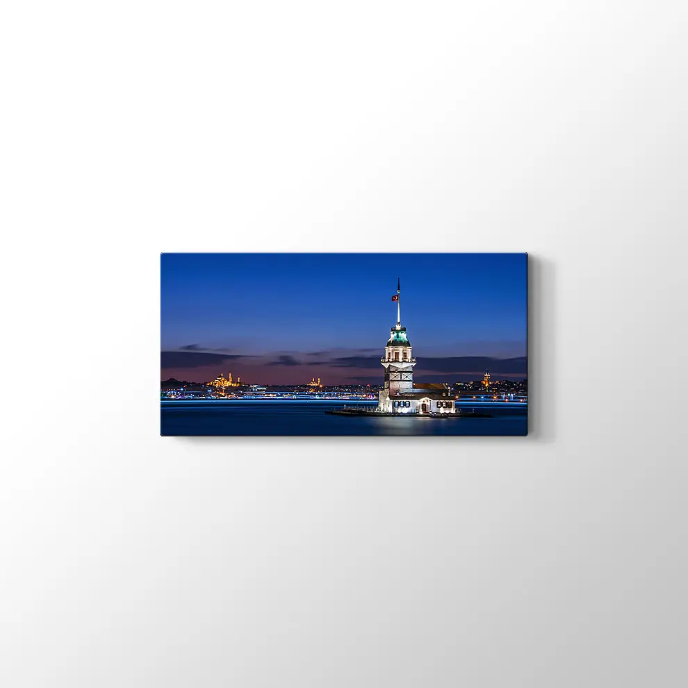 Kızkulesi Gece Manzarası Kanvas Tablo
