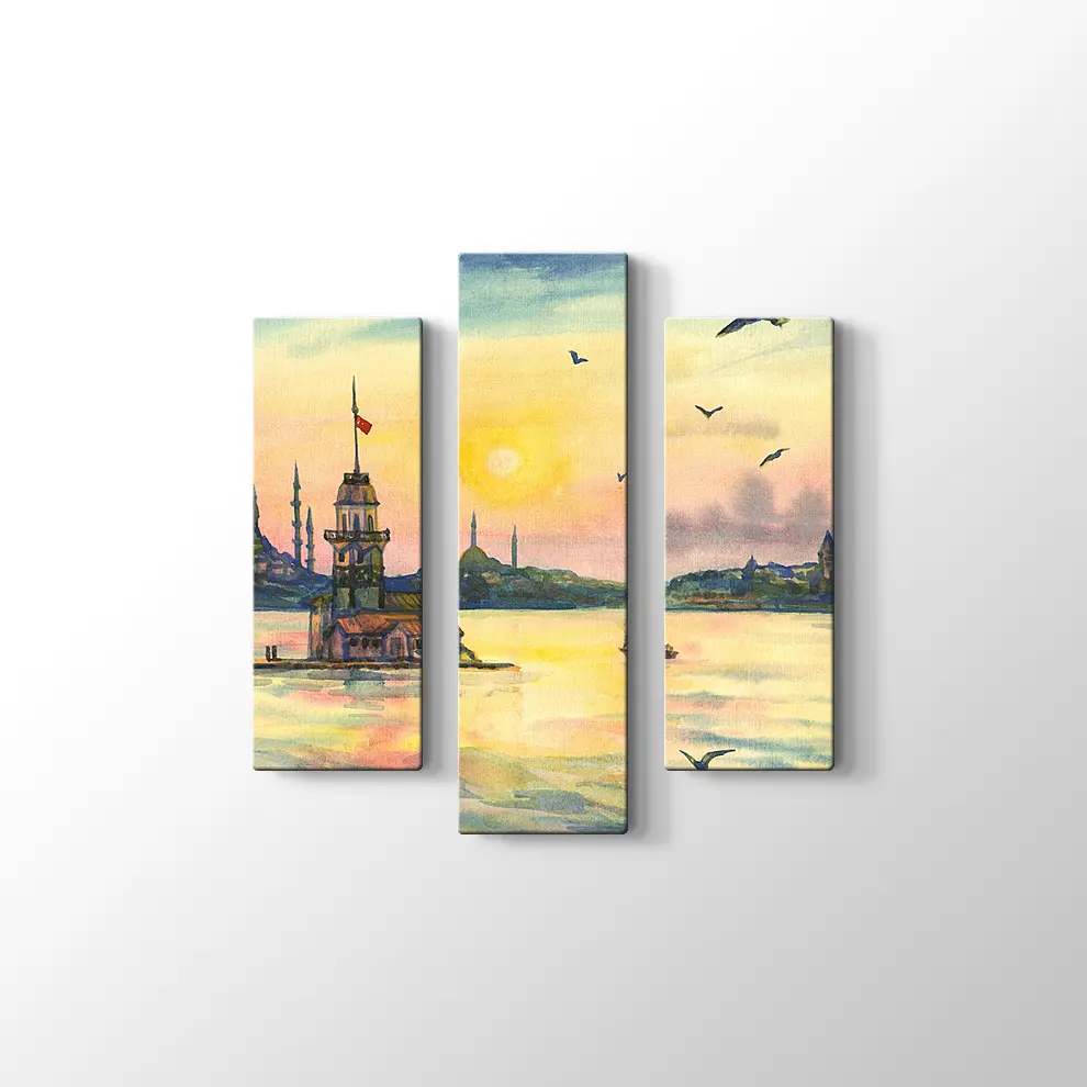 Suluboya Kızkulesi Kanvas Tablo
