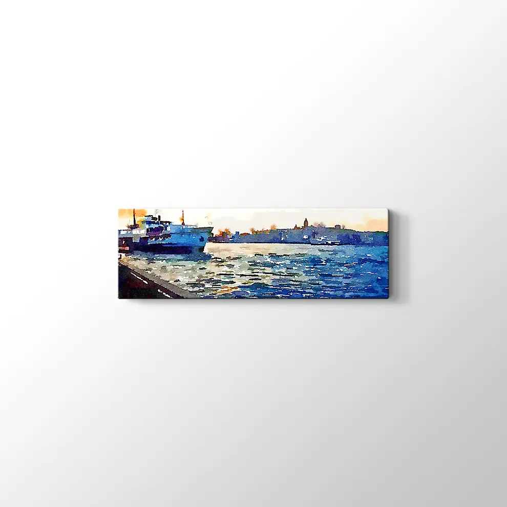 Suluboya İstanbul Deniz Kanvas Tablo