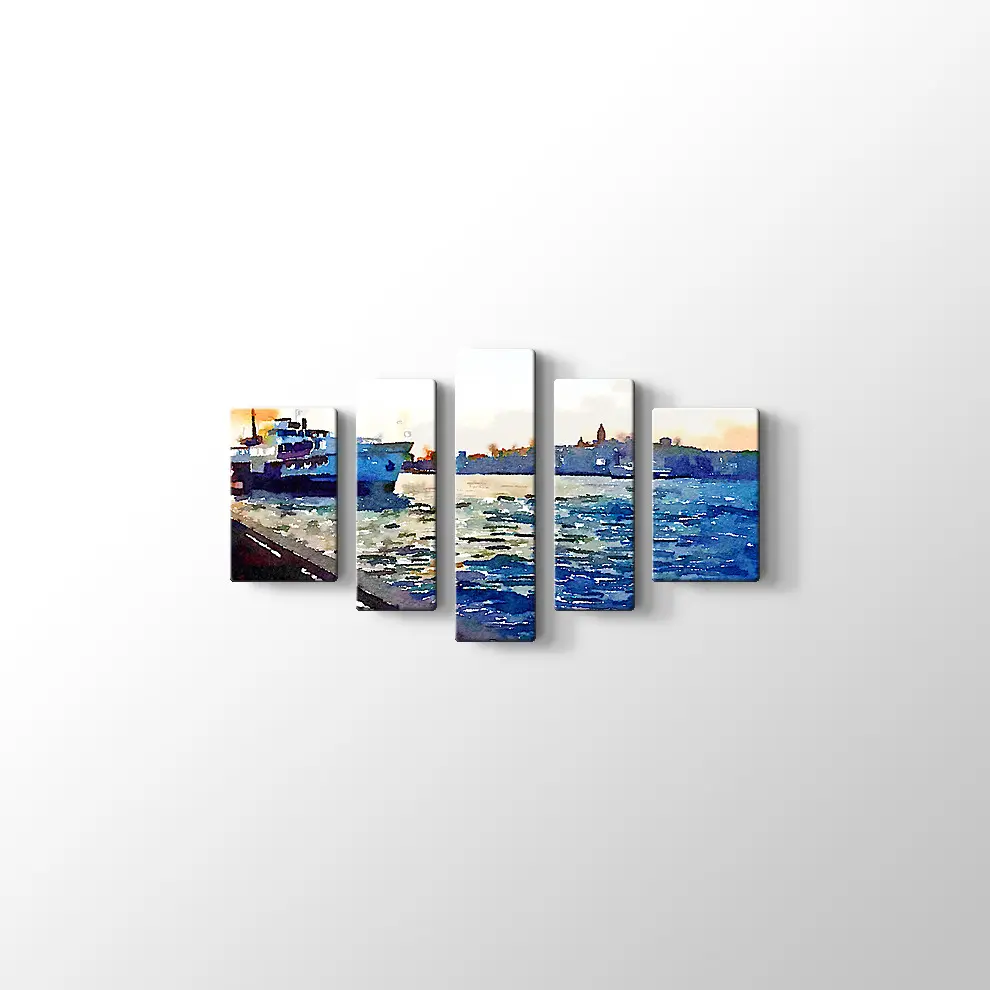 Suluboya İstanbul Deniz Kanvas Tablo