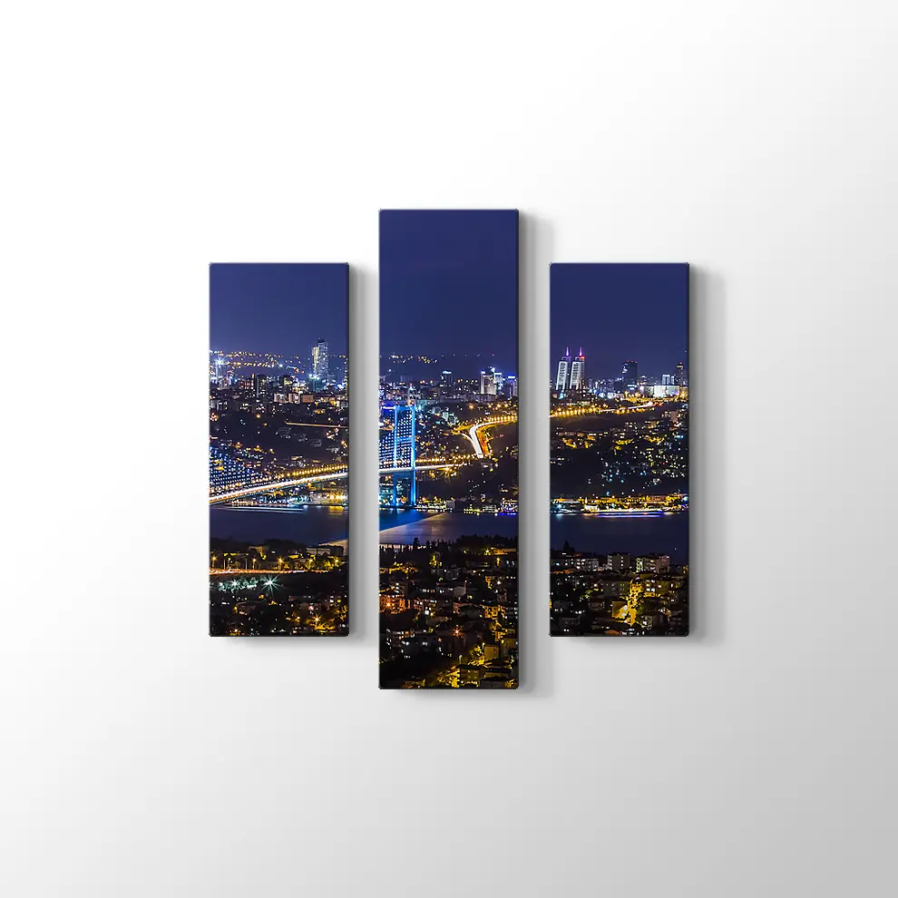 İstanbul Gece Manzarası Kanvas Tablo