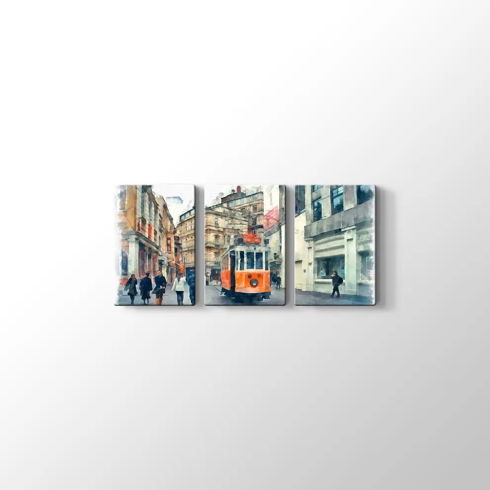 Suluboya Taksim Kanvas Tablo