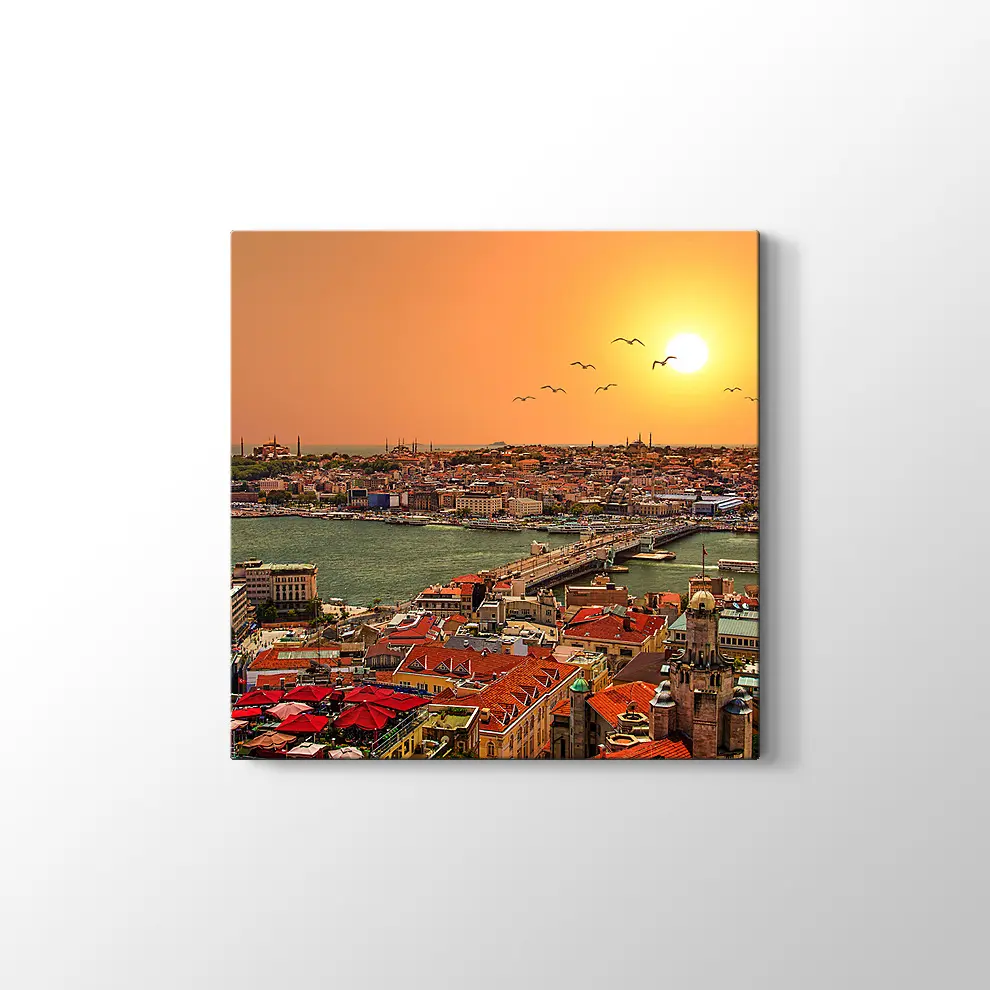 Haliç Gün Batımı Manzarası Kanvas Tablo