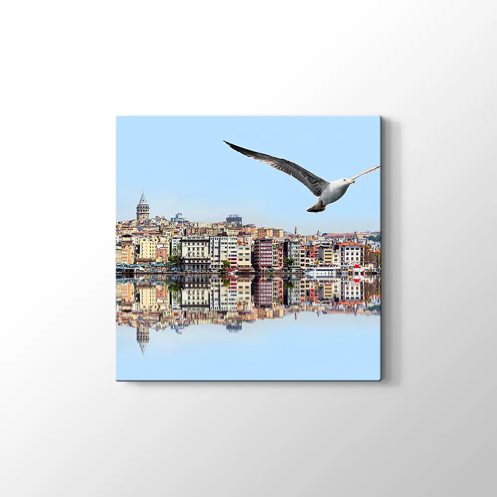 Galata Kulesine Karşı Haliç Kanvas Tablo