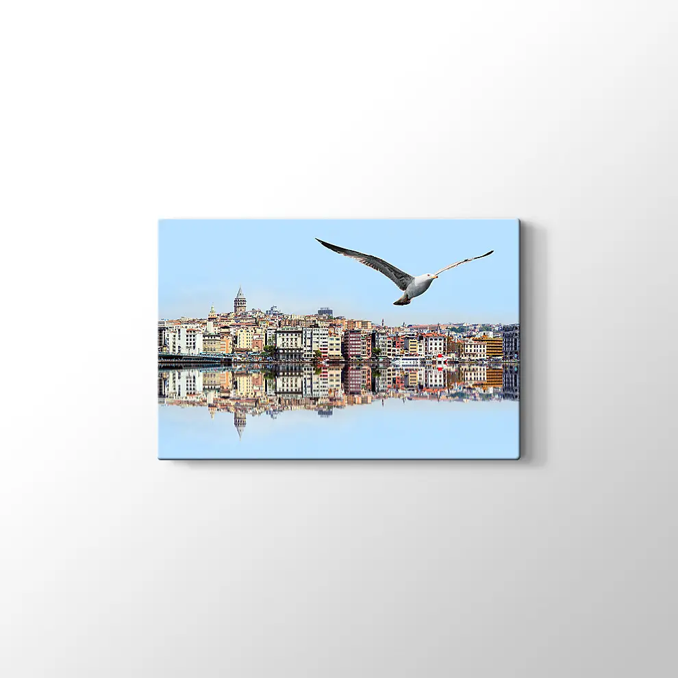 Galata Kulesine Karşı Haliç Kanvas Tablo