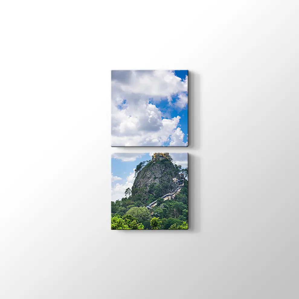 Myanmar Taung Kalat Manastırı Kanvas Tablo