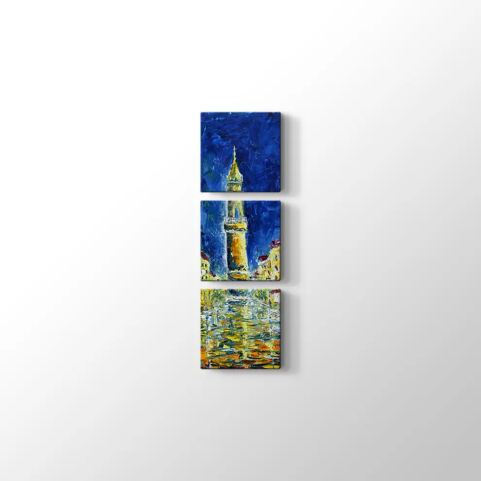 Yağmurlu Gece ve Boş Sokaklar Kanvas Tablo