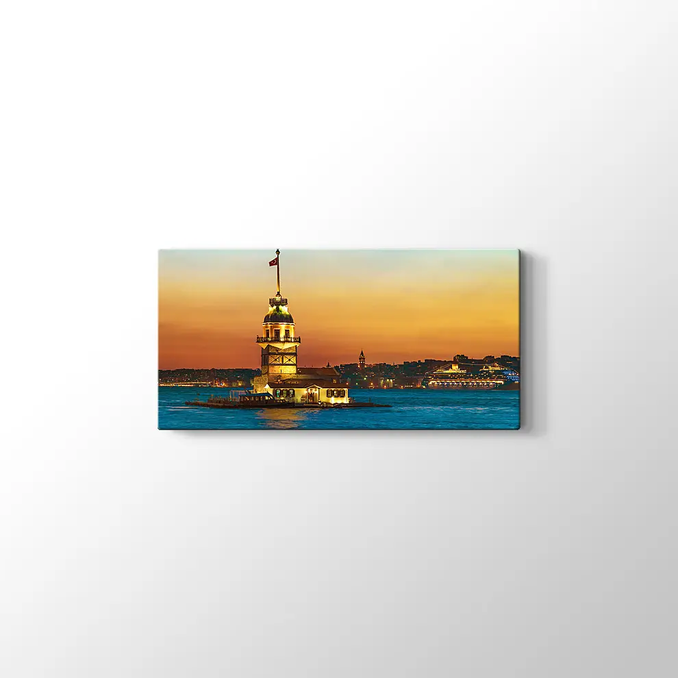 Kızkulesi Gece Manzarası Kanvas Tablo
