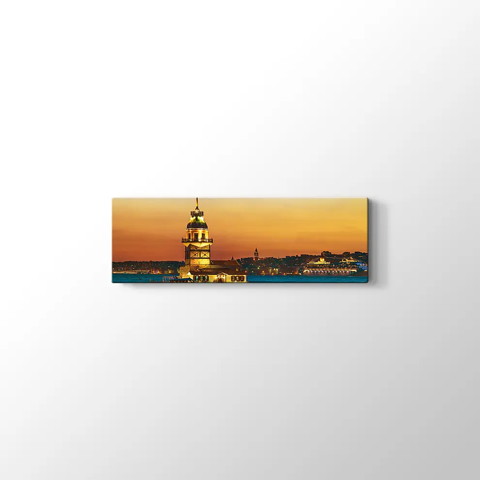 Kızkulesi Gece Manzarası Kanvas Tablo