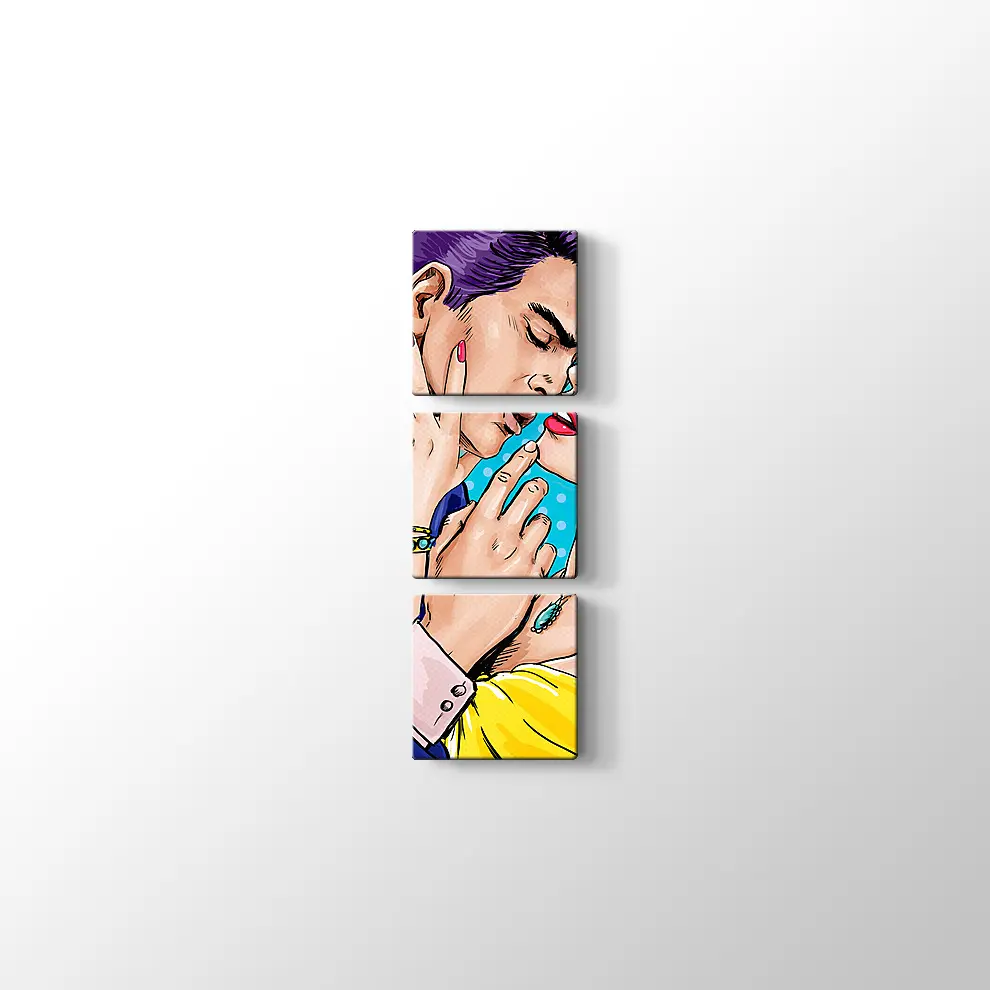 Pop Art Aşk Çifti Kanvas Tablo
