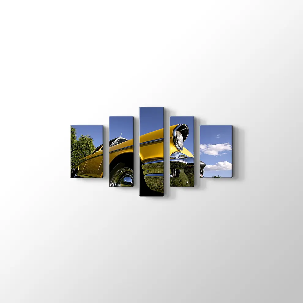 Sarı Klasik Chevrolet Kanvas Tablo