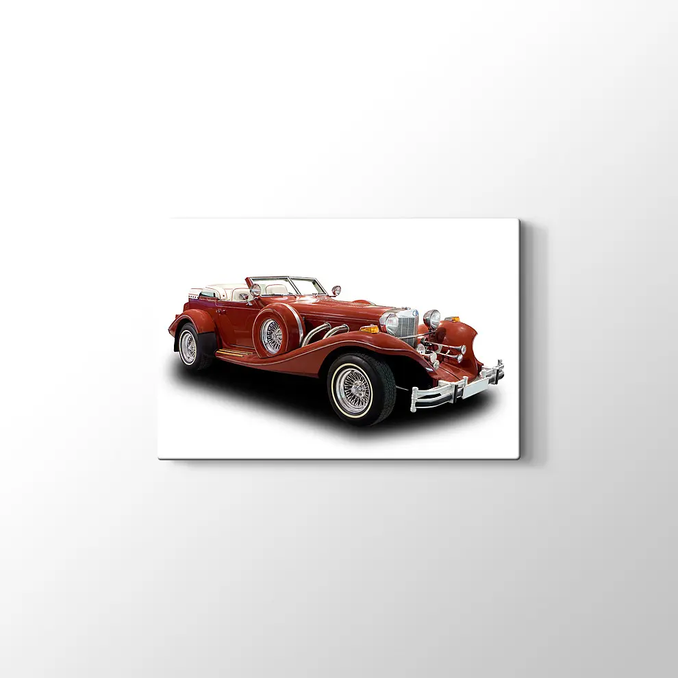 Kırmızı Maisto Mercedes Benz 500K Kanvas Tablo